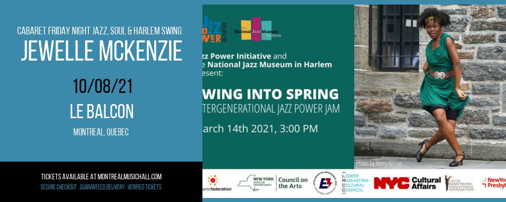 Cabaret Friday Night Jazz, Soul & Harlem Swing: Jewelle McKenzie at Le Balcon tickets Cabaret Friday Night Jazz, Soul & Harlem Swing: Jewelle McKenzie at Le Balcon