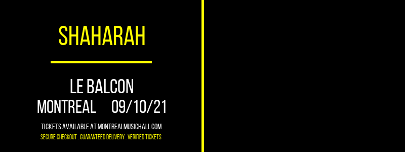 Shaharah at Le Balcon tickets Shaharah at Le Balcon